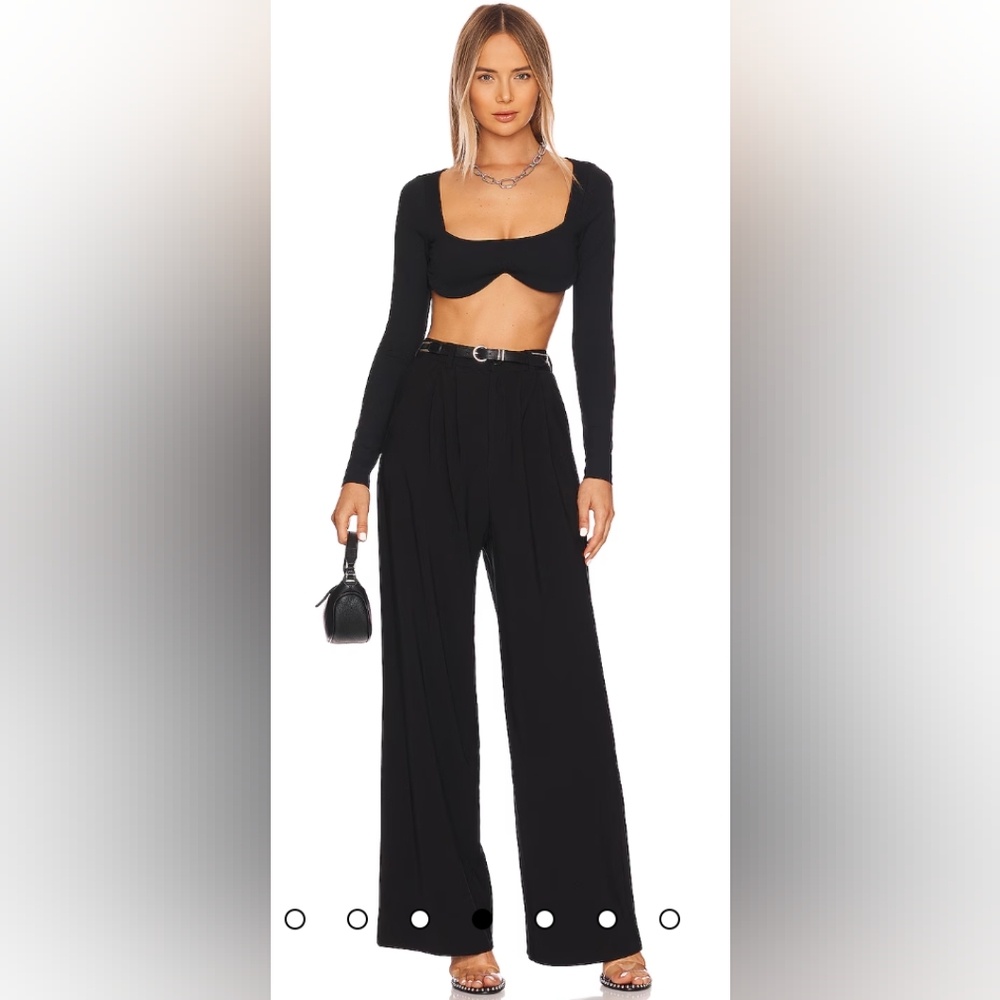 Susana Monaco Sweetheart Crop Top Black Size Large New NWT